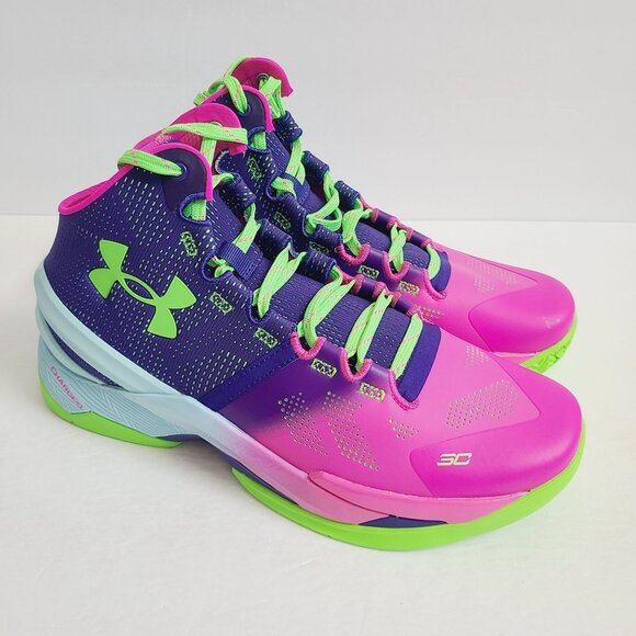NEW Under Armour Curry 2 Retro Northern Lights Shoes 3026052-600 Size 10 - Picture 3 of 8